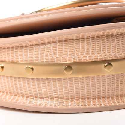 Chloe Calfskin Lizard Embossed Nile Bracelet Minaudiere Bag Pink 8 of 9