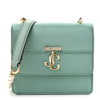 Jimmy Choo Satin Pearl Varenne Shoulder Bag Green 1 of 11
