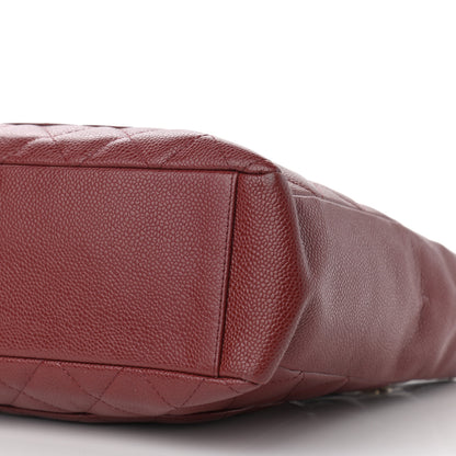 Chanel Caviar Quilted Petit Shopping Tote PST Red 10 of 11