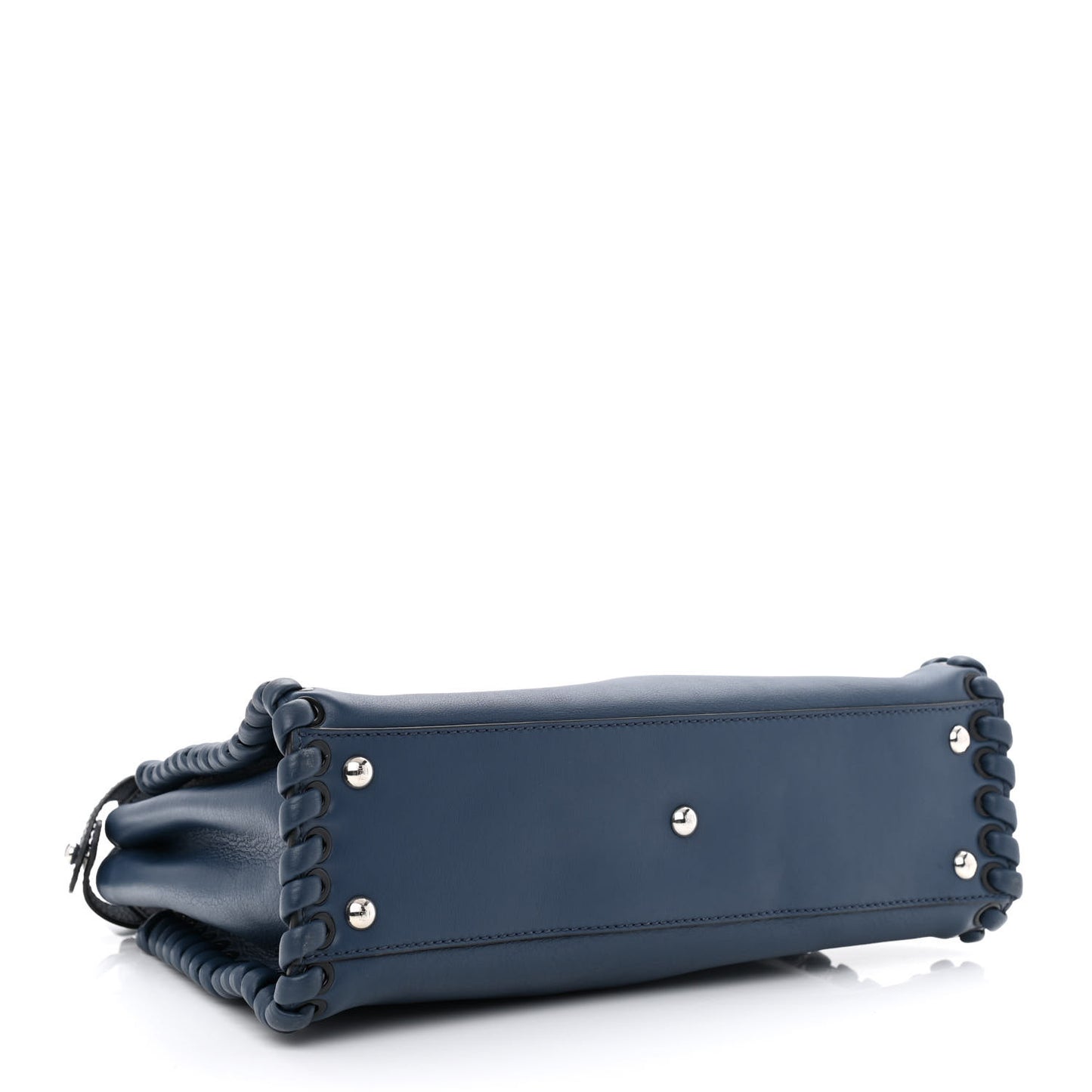 Calfskin Lace Up Medium Peekaboo Iconic Satchel Blue