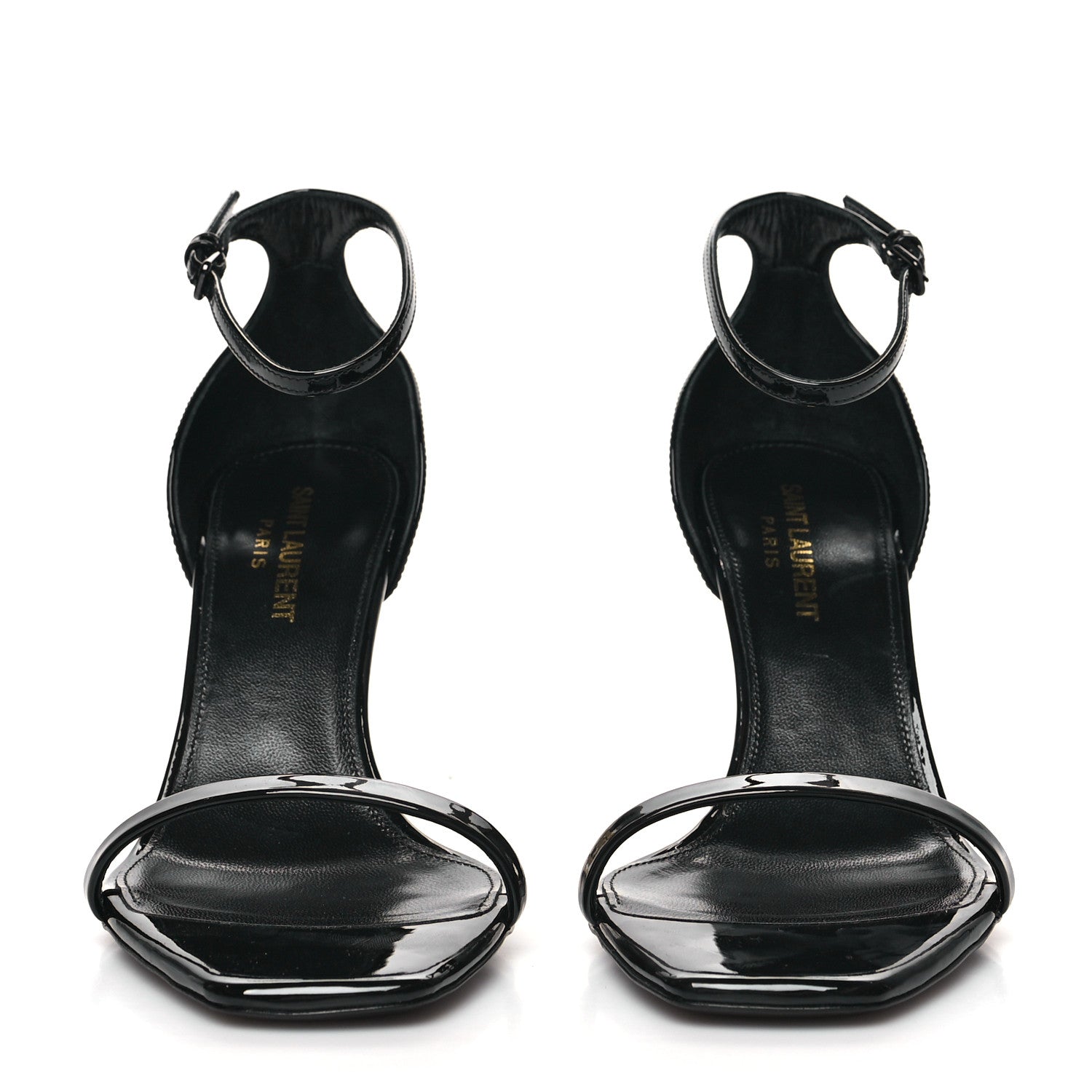 Saint Laurent Patent Calfskin Opyum 85 Sandals 36.5 Black 2 of 9