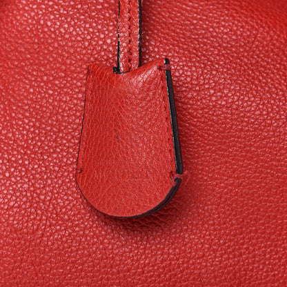 Alexander McQueen Pebbled Calfskin Small Skull Padlock Zip Around Tote Red 21 of 22