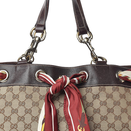 Gucci Monogram Large Positano Tote Brown 18 of 19