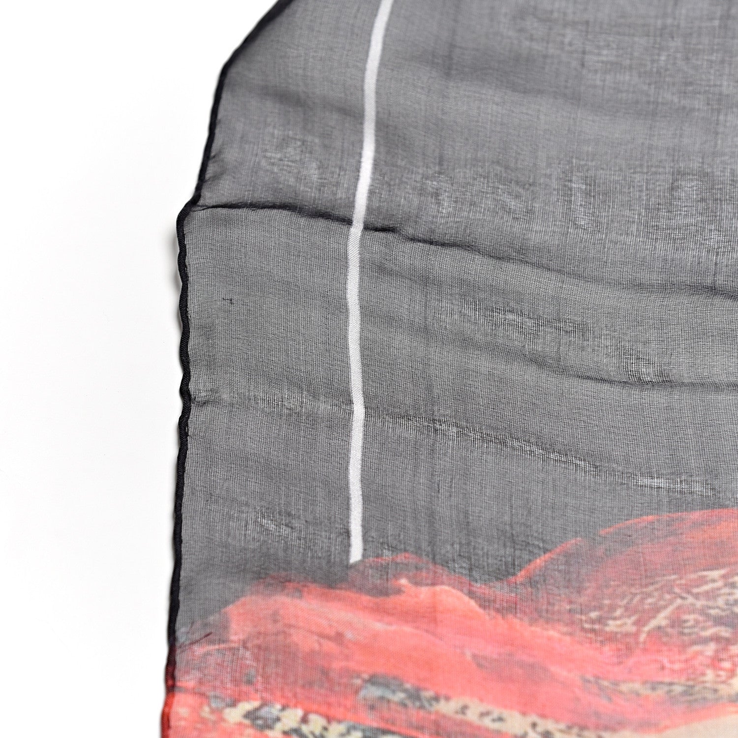 Alexander McQueen Silk Chiffon Exploding Tulip Scarf Black Pink 7 of 7