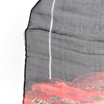 Alexander McQueen Silk Chiffon Exploding Tulip Scarf Black Pink 7 of 7