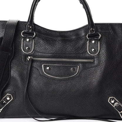 Balenciaga Chevre Silver Metallic Edge Hardware City Black 7 of 9