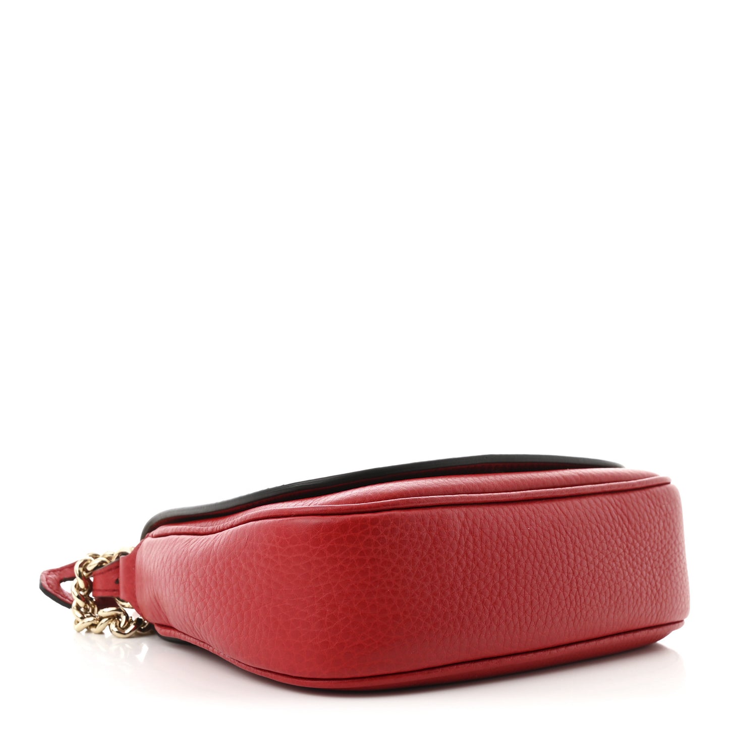 Pebbled Calfskin Small Soho Flap Crossbody Red