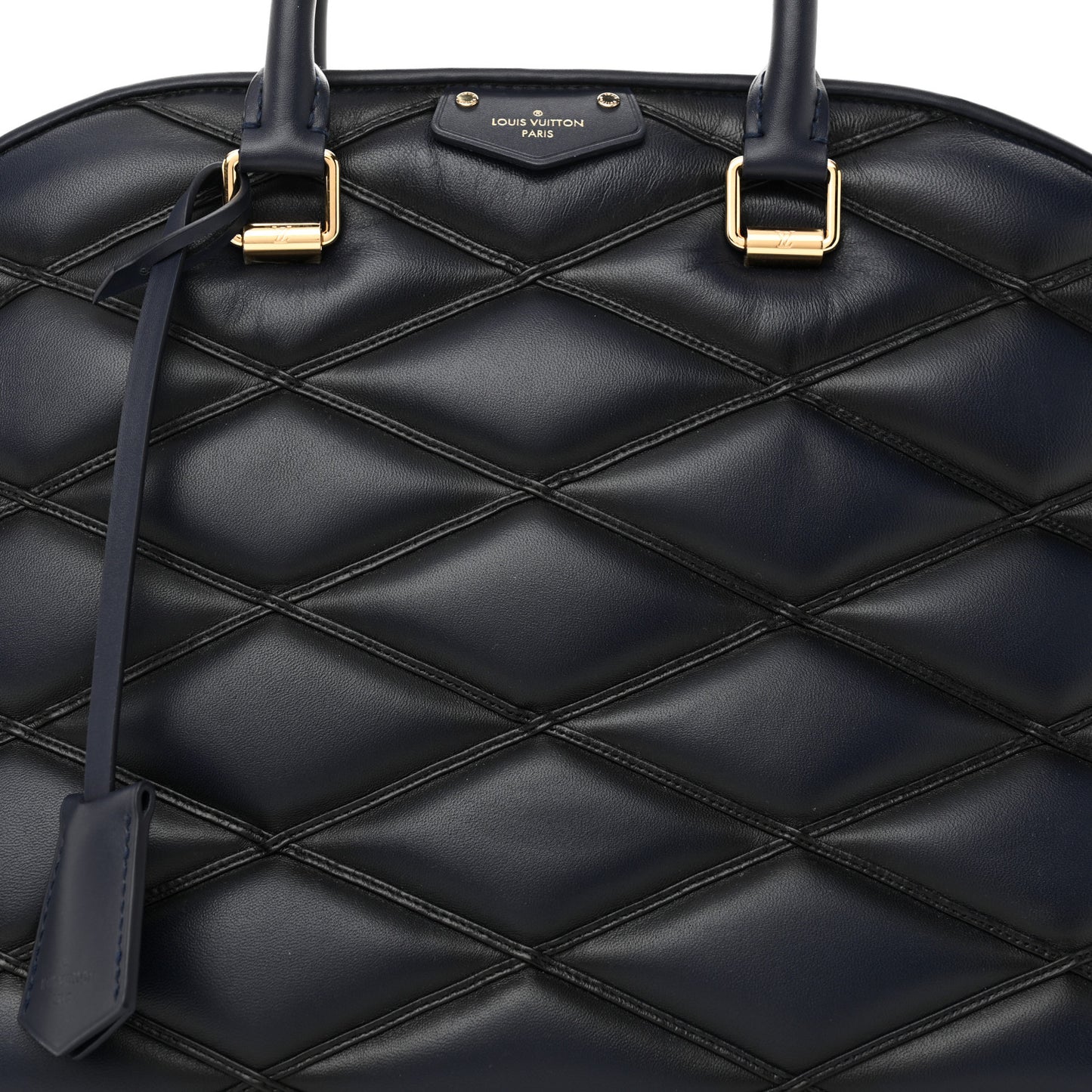 Lambskin Malletage Alma GM Navy Blue