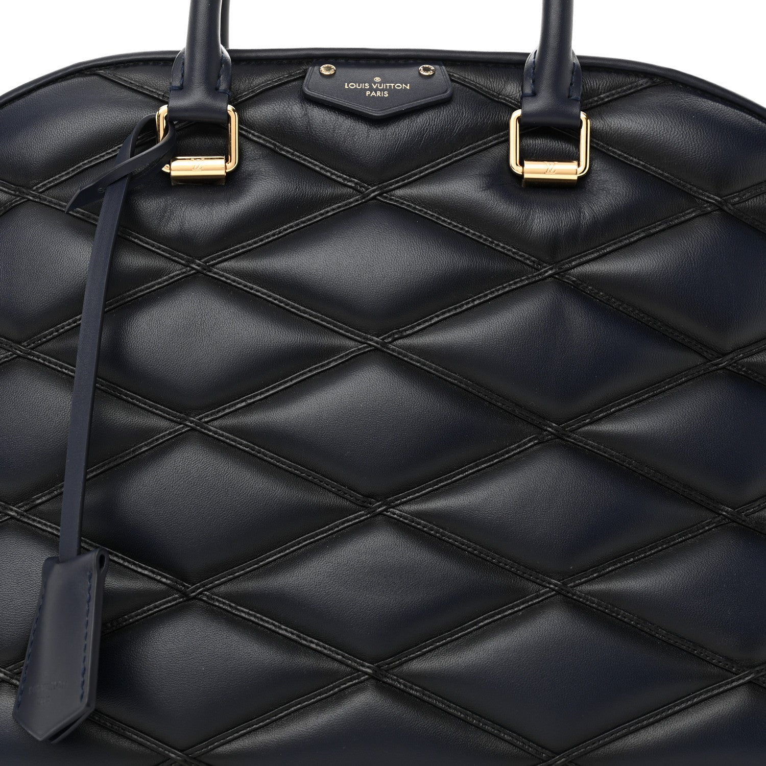 Louis Vuitton Lambskin Malletage Alma GM Navy Blue 7 of 9