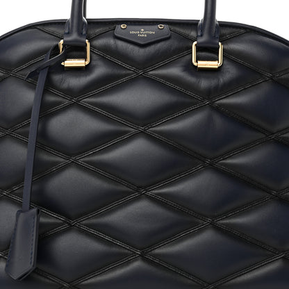 Louis Vuitton Lambskin Malletage Alma GM Navy Blue 7 of 9