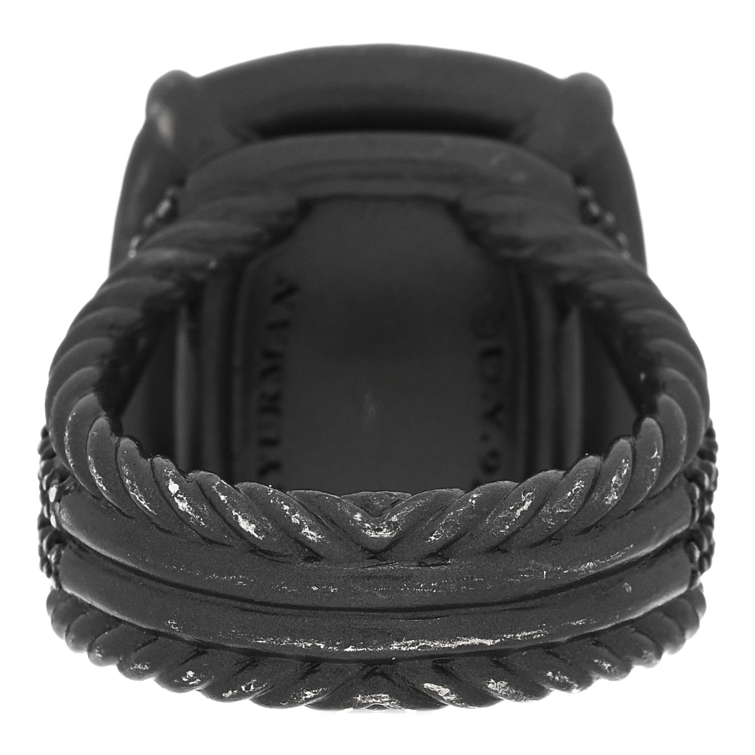 David Yurman Darkened Sterling Silver Gray Diamond Black Orchid 20mm Chatelaine Ring 54 6.75 3 of 4