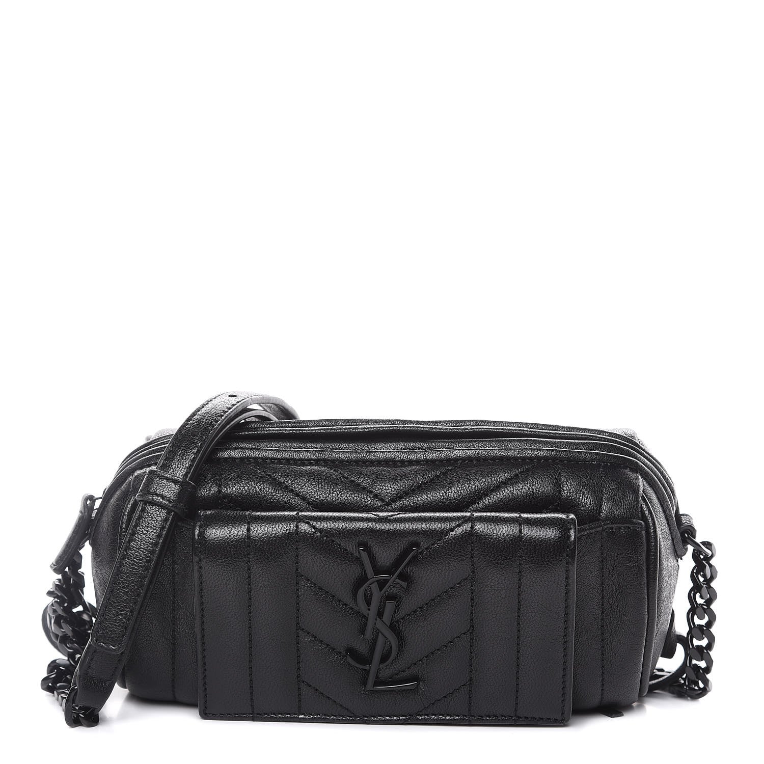 Saint Laurent Lambskin Matelasse Monogram East West Rider Bag Black 1 of 11