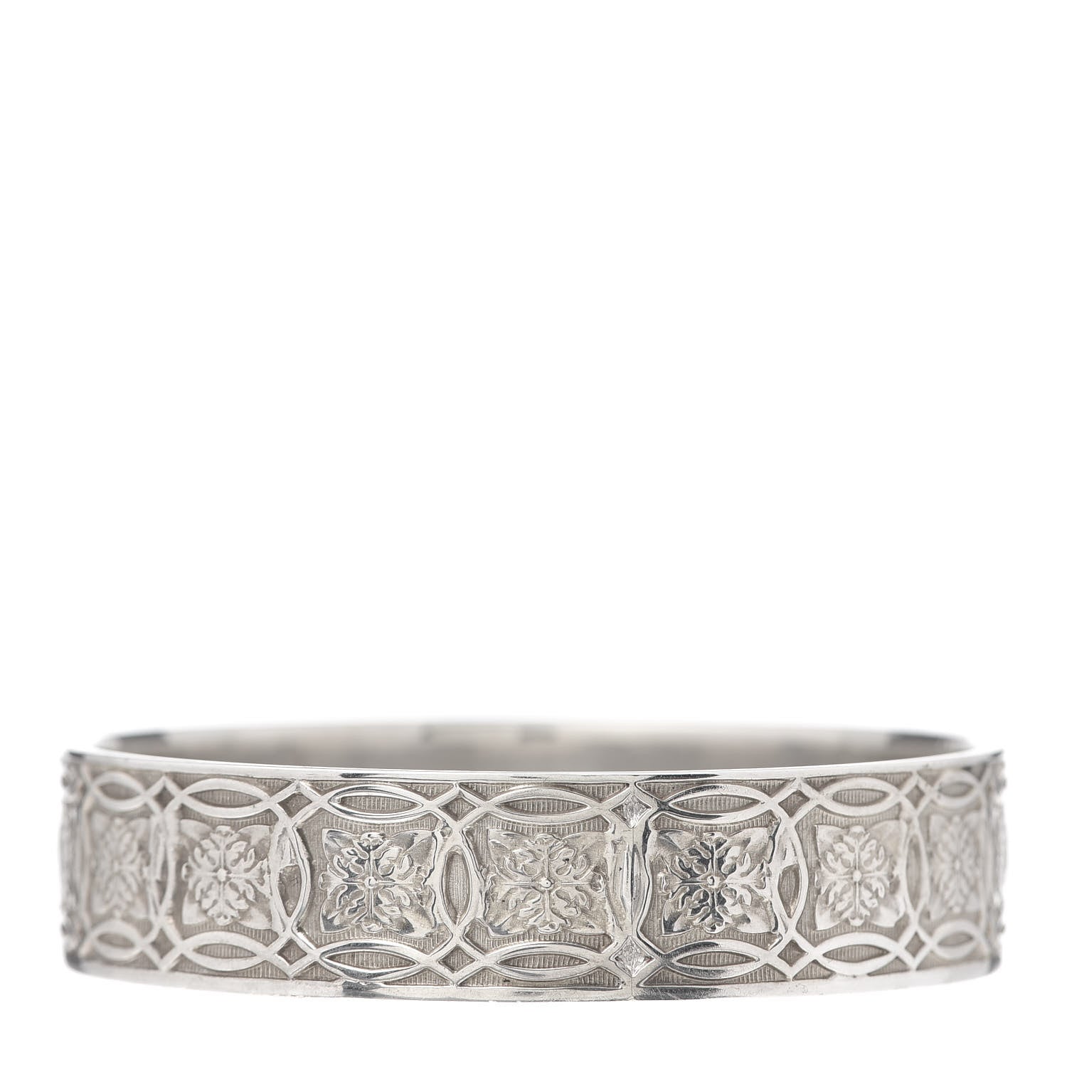 Tiffany Sterling Silver Wide Celtic Makers Mark Bangle Bracelet 1 of 4