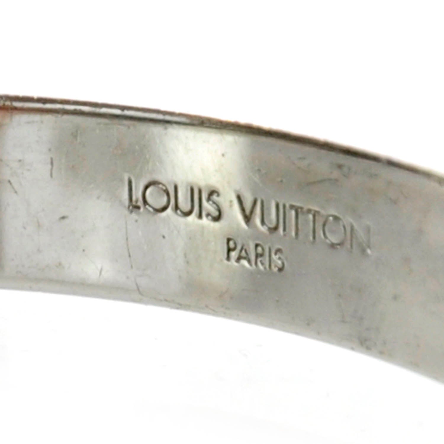 Louis Vuitton Mens Damier Embossed Leather and Palladium Soho Bracelet Black 6 of 6