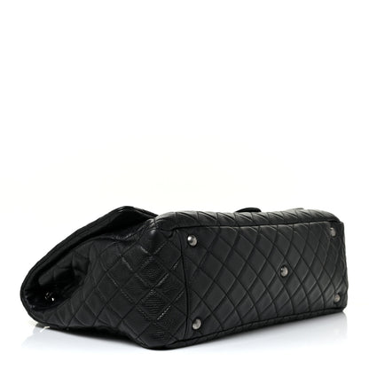 Chanel Calfskin Quilted XXL Travel Flap Bag Black 4 of 10