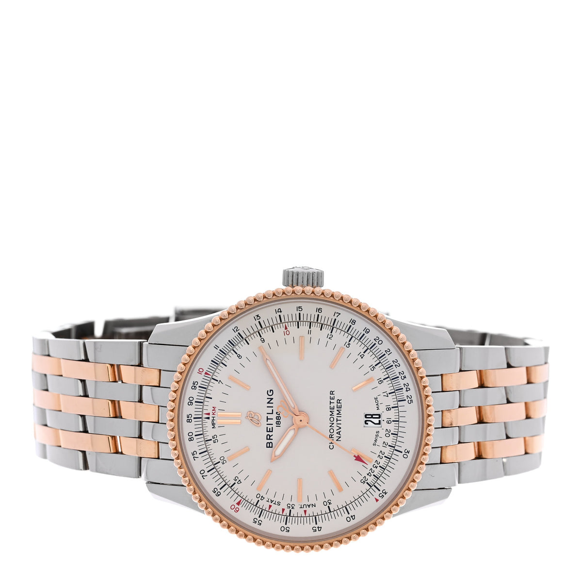 Breitling Stainless Steel 18K Rose Gold 38mm Navitimer Automatic Watch U17325 2 of 5