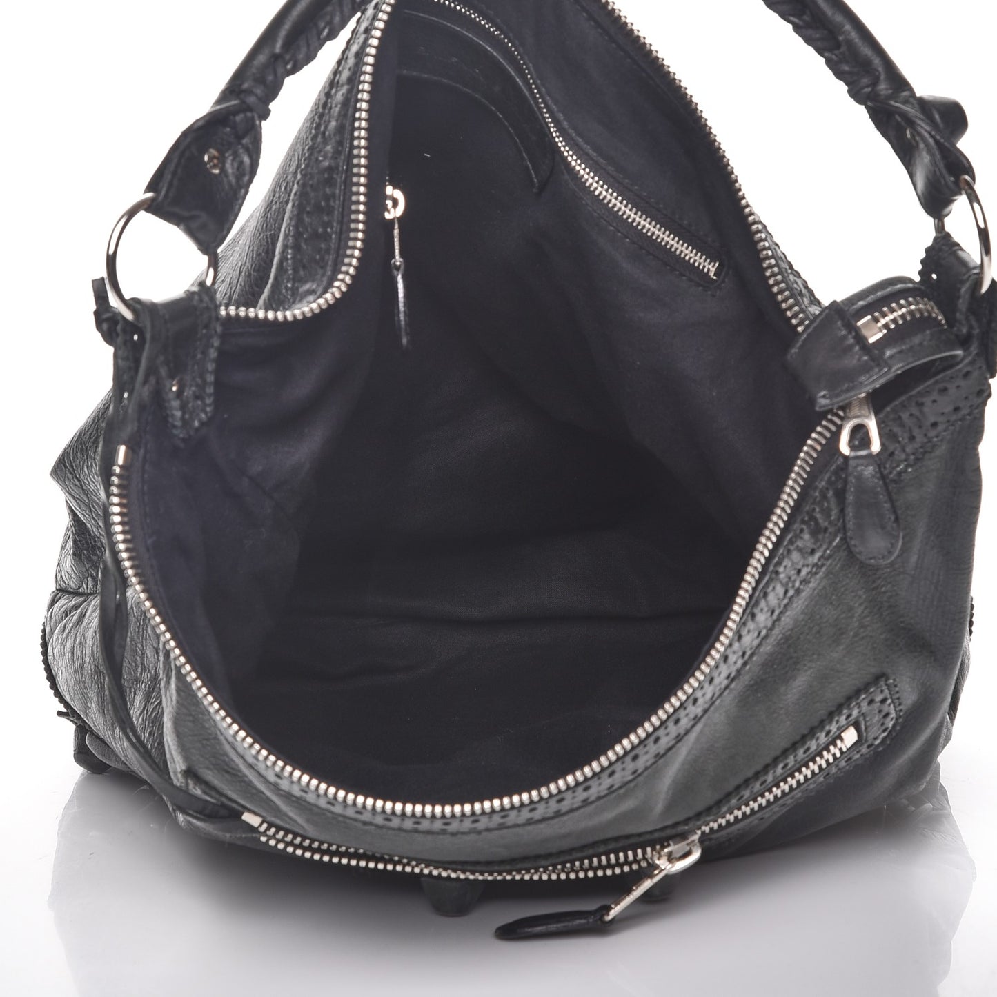 Agneau Giant Brogues Hardware Day Hobo Black