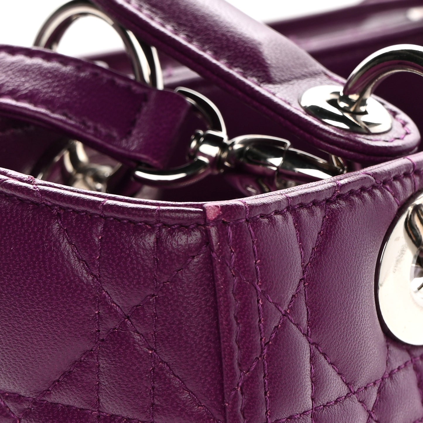 Lambskin Cannage Medium Lady Dior Purple