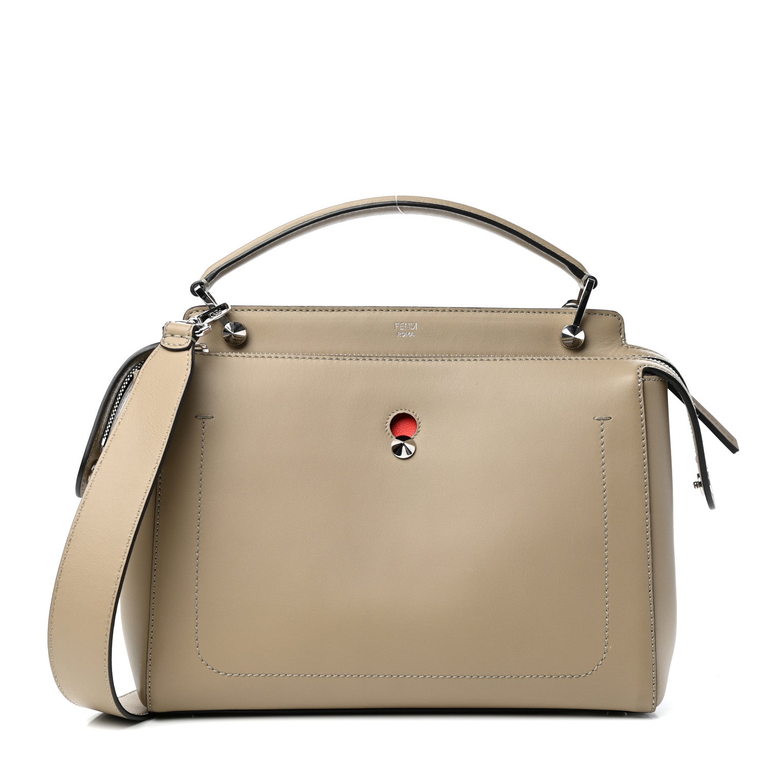 Fendi Vitello Baltico Dolce DotCom Satchel Tortora Papavero 1 of 11