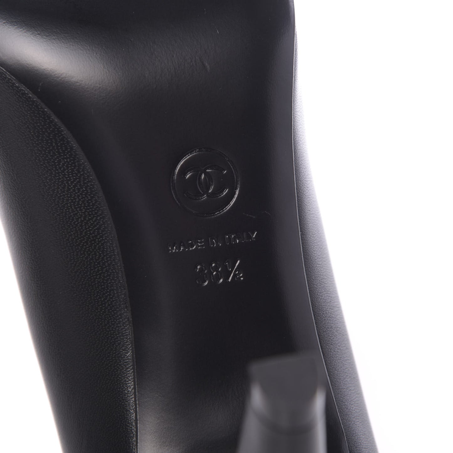 Lambskin Patent Cap Toe Pearl Pumps 38.5 Black