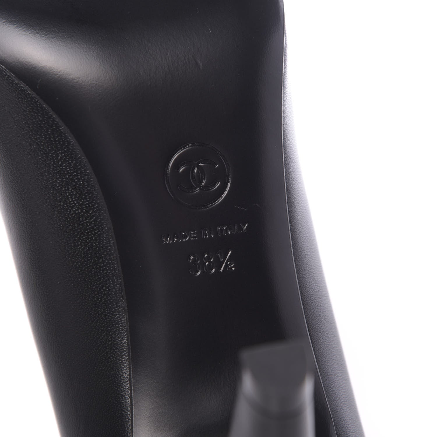 Chanel Lambskin Patent Cap Toe Pearl Pumps 38.5 Black 8 of 9