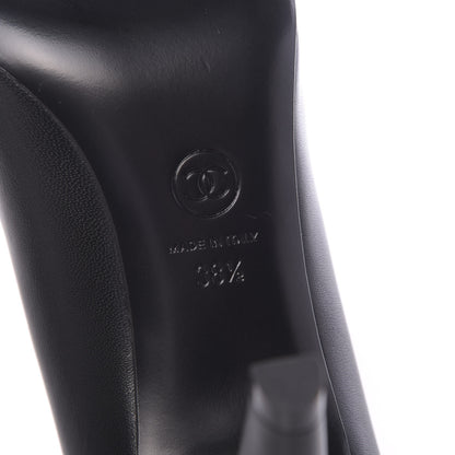 Chanel Lambskin Patent Cap Toe Pearl Pumps 38.5 Black 8 of 9