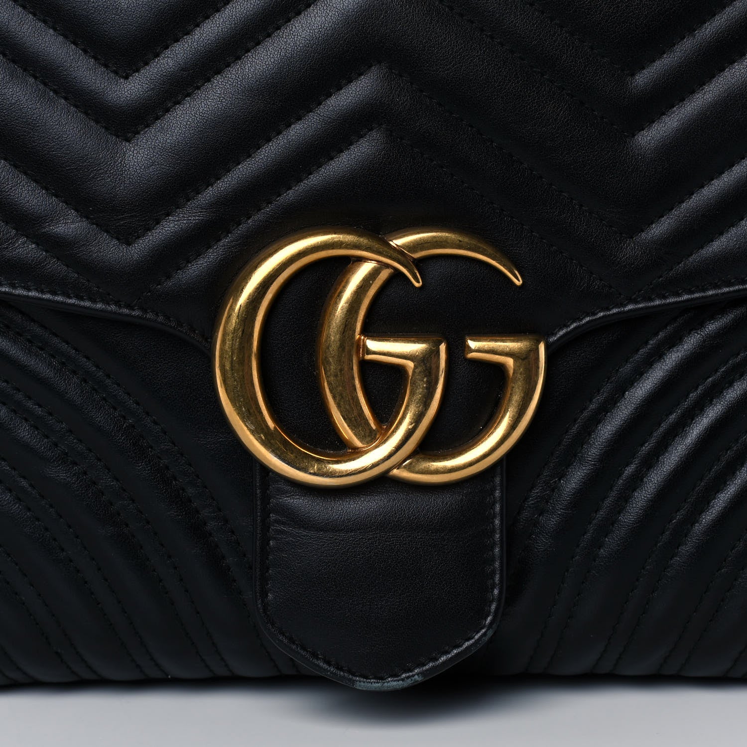 Gucci Calfskin Matelasse Large GG Marmont Shoulder Bag Black 6 of 14