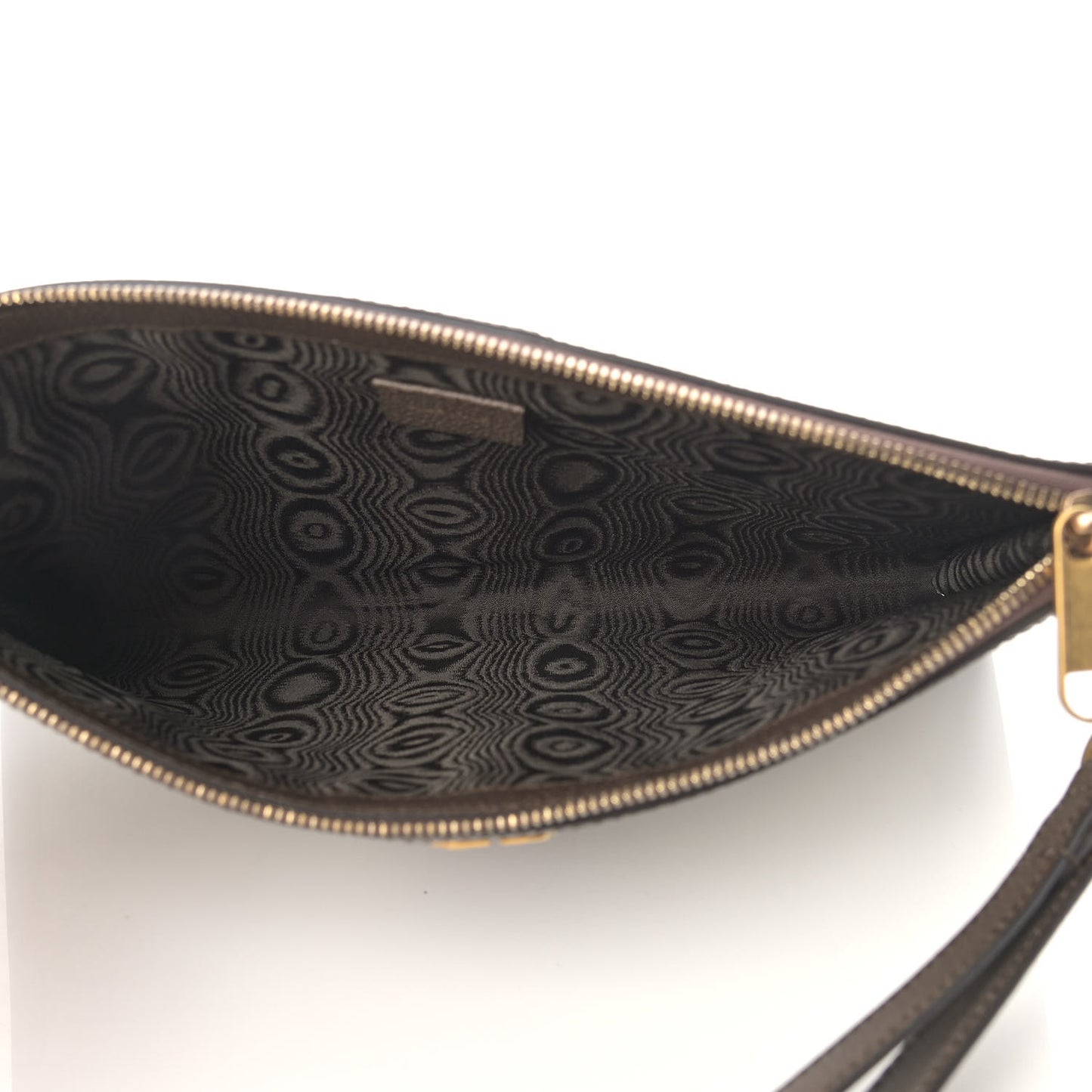 X BALENCIAGA BB Supreme Monogram Web Ophidia Wristlet Beige New Acero