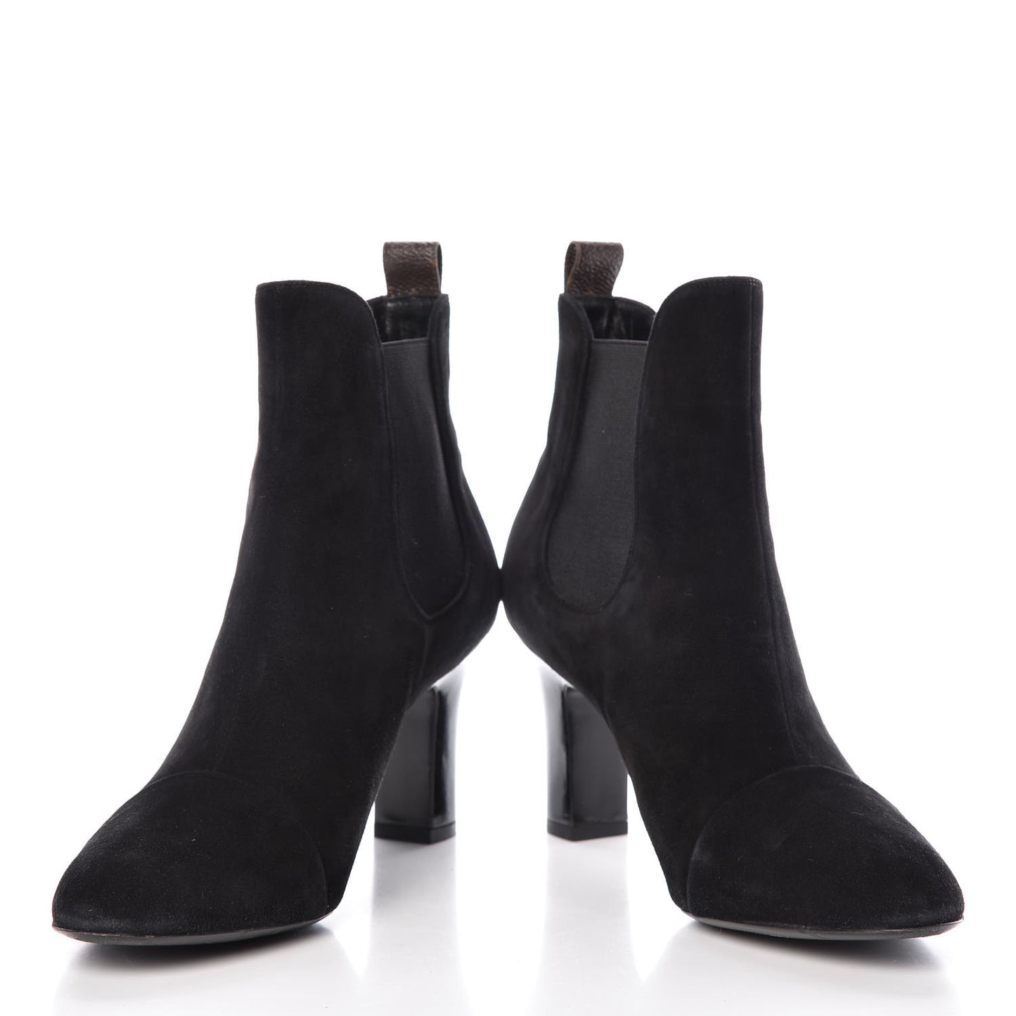 Suede Monogram Uniformes Cap Toe Chelsea 75mm Ankle Boots 41 Black
