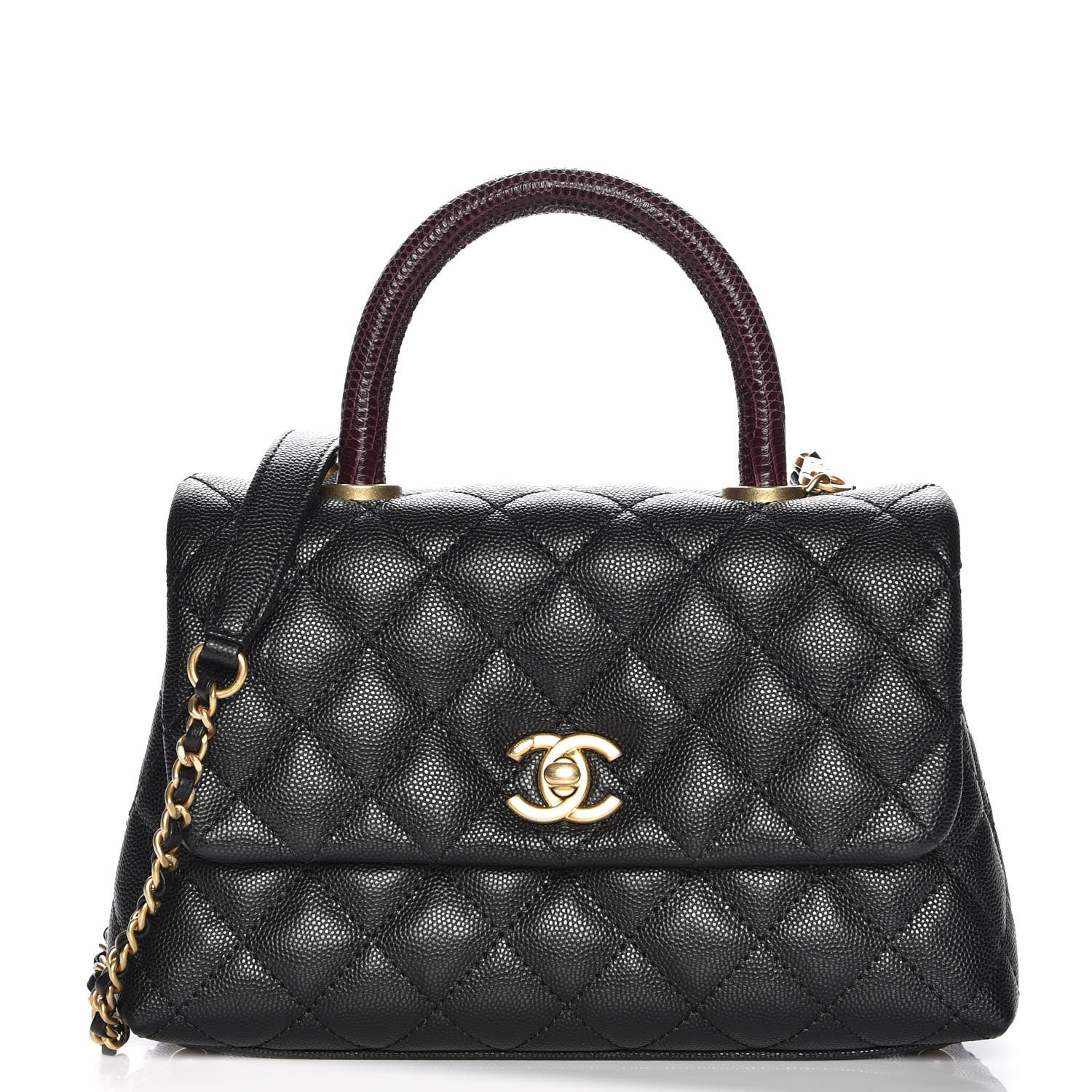 Chanel Caviar Lizard Quilted Mini Coco Handle Flap Black 1 of 9