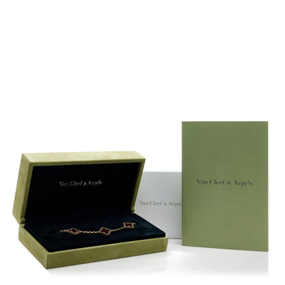 Van Cleef & Arpels 18K Yellow Gold Carnelian 5 Motifs Vintage Alhambra Bracelet 5 of 5
