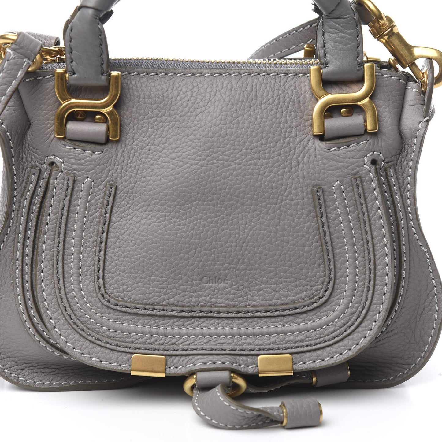 Calfskin Mini Marcie Satchel Cashmere Grey