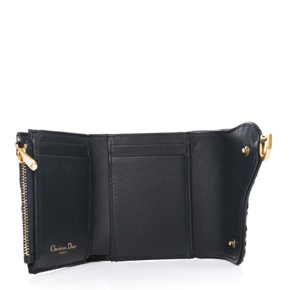 Christian Dior Oblique Saddle Lotus Wallet Blue 4 of 4