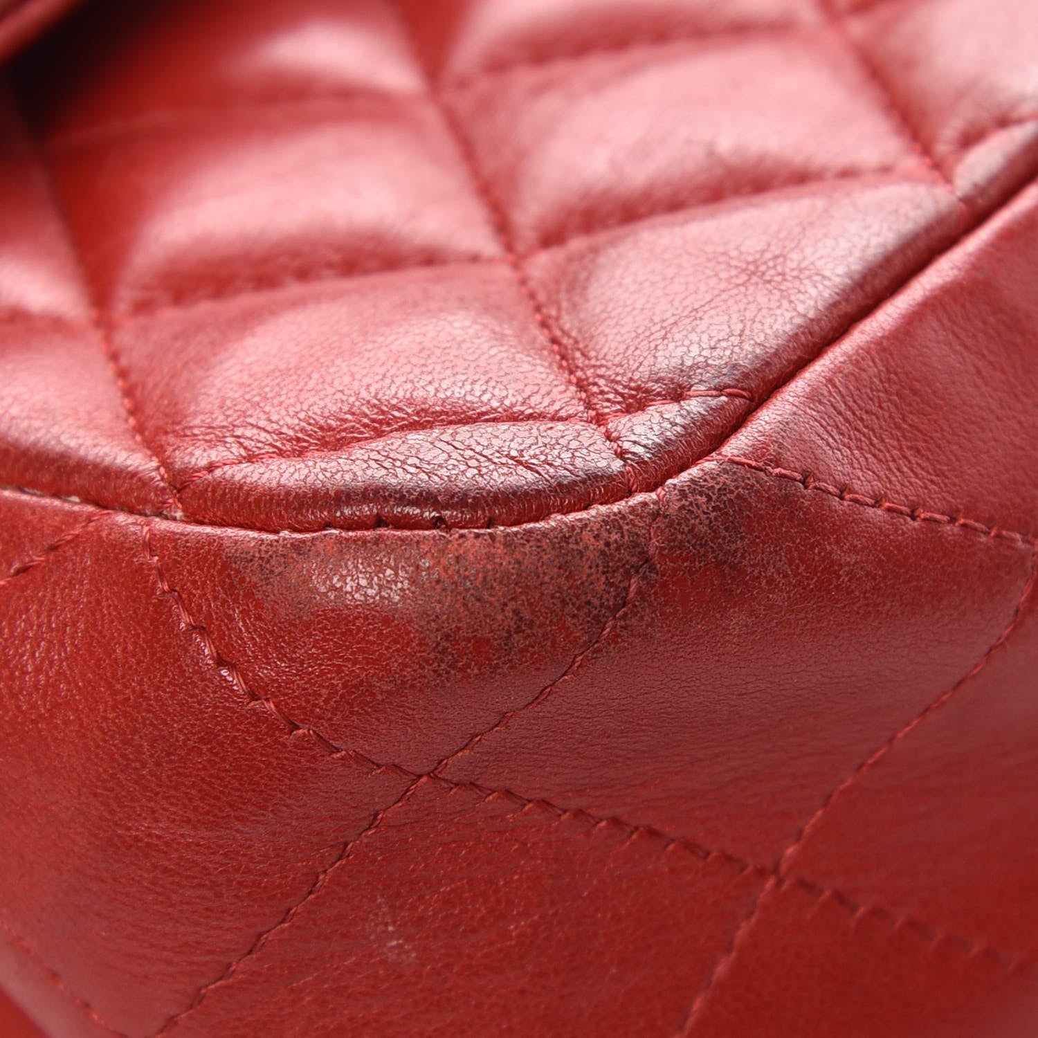 Chanel Lambskin Quilted Medium Double Flap Red 14 of 22
