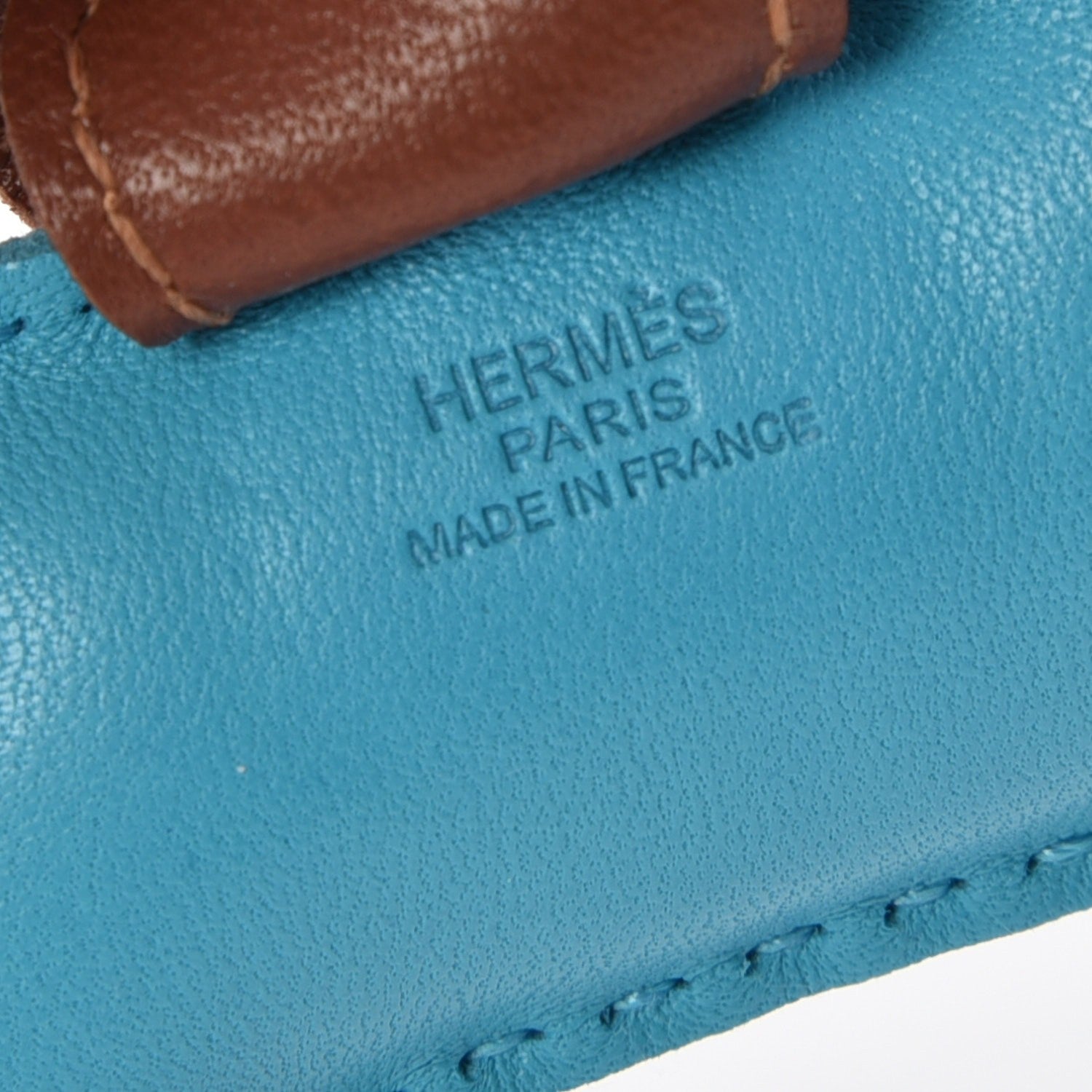 Hermes Milo Lambskin Grigri Rodeo Horse Bag Charm PM Bleu Azteque Bleu Electrique Fauve 3 of 4