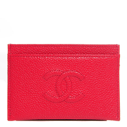 Chanel Caviar Timeless CC Card Holder Red 1 of 8
