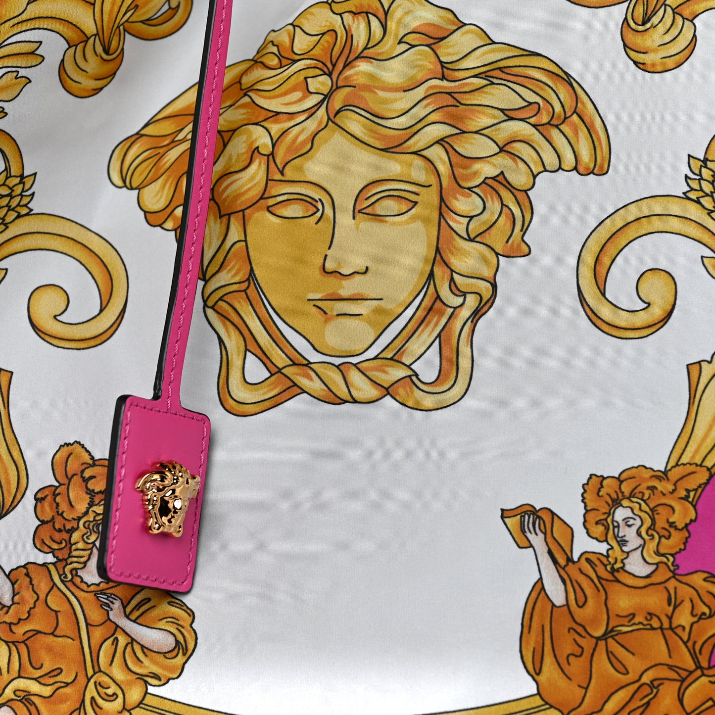 Nylon Medusa Renaissance Print Tote Fuchsia