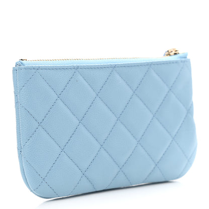 Chanel Caviar Quilted Small Cosmetic Case Light Blue 3 of 8