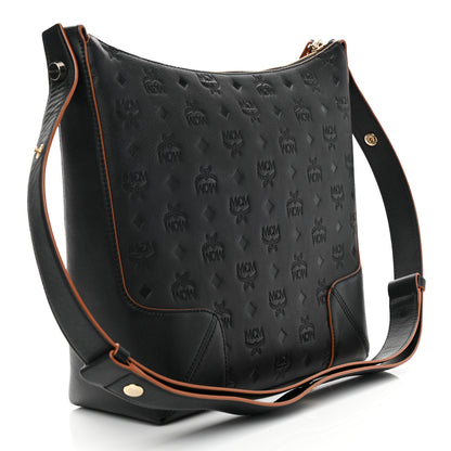 MCM Calfskin Ottomar Monogram Medium Klara Hobo Black 2 of 8