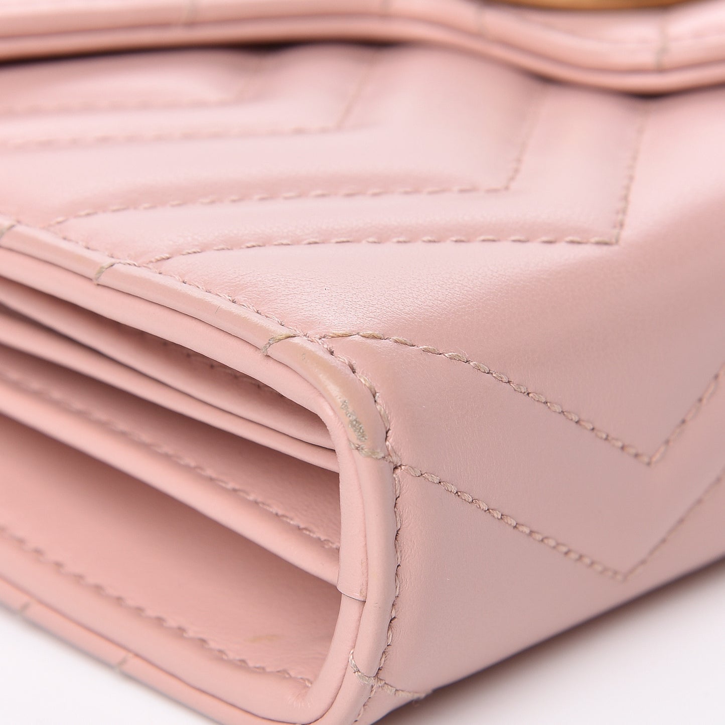 Calfskin Matelasse GG Marmont Chain Wallet Perfect Pink