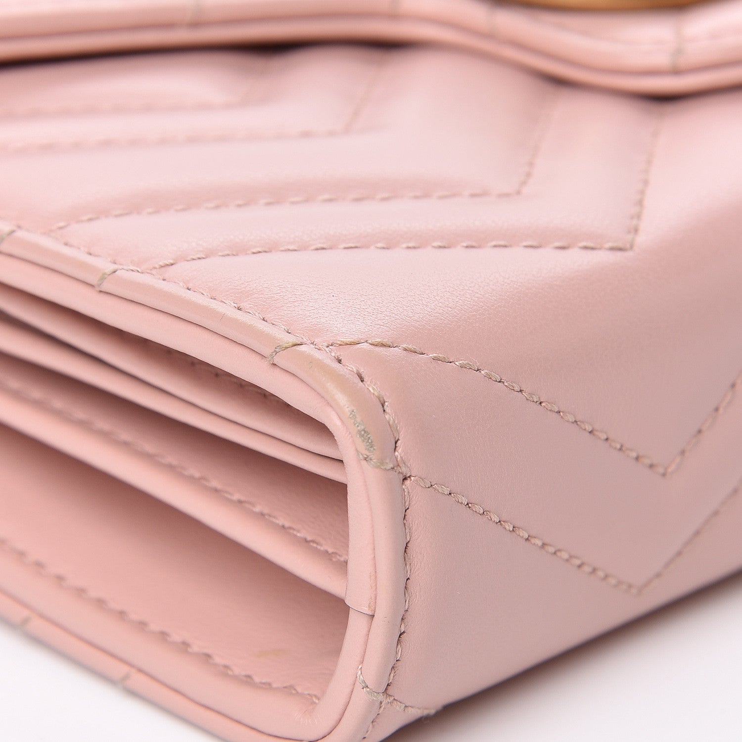 Gucci Calfskin Matelasse GG Marmont Chain Wallet Perfect Pink 9 of 14
