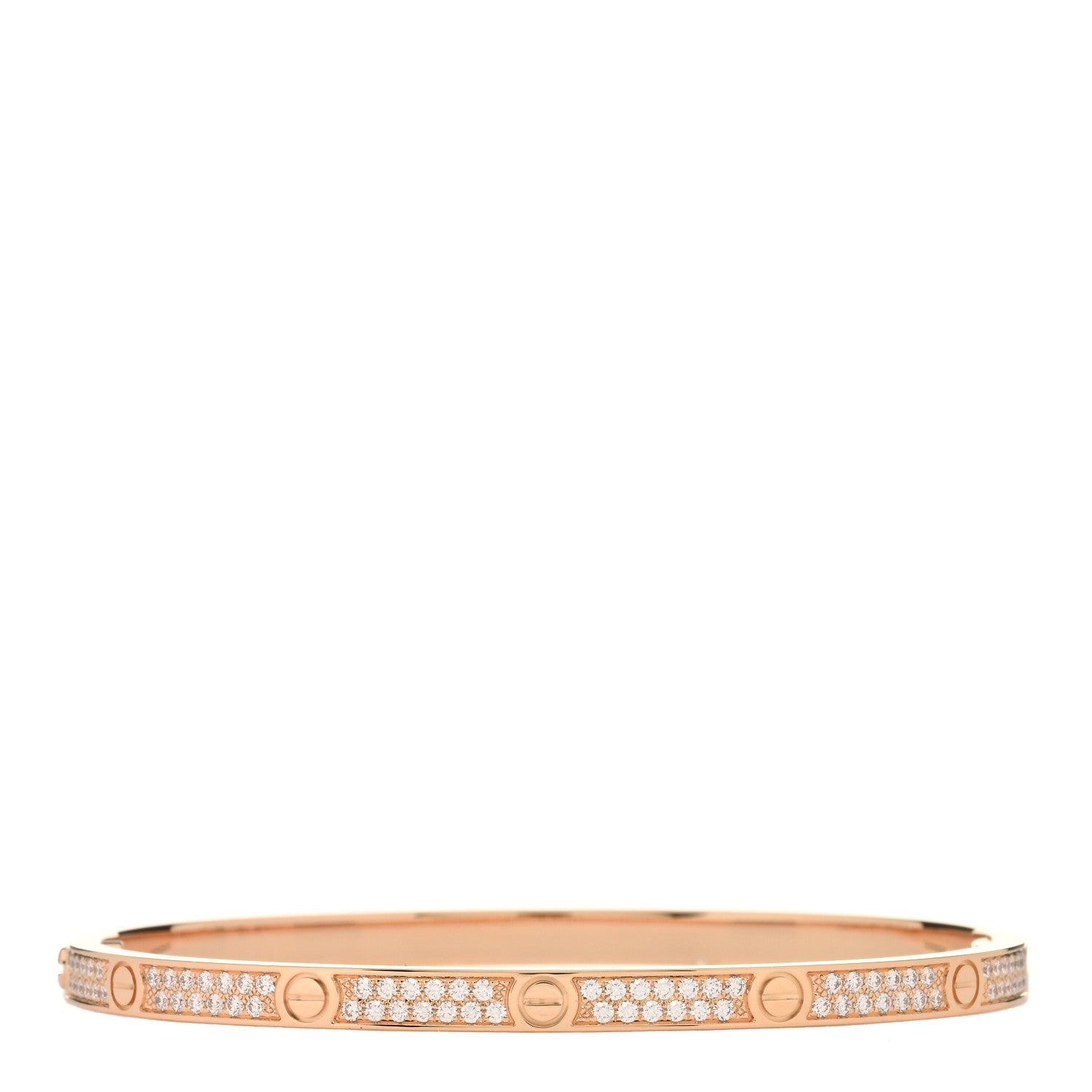 Cartier 18K Pink Gold Diamond Small LOVE Paved Bracelet 16 2 of 3