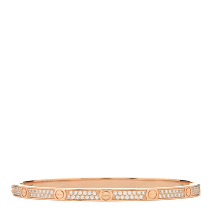 Cartier 18K Pink Gold Diamond Small LOVE Paved Bracelet 16 2 of 3