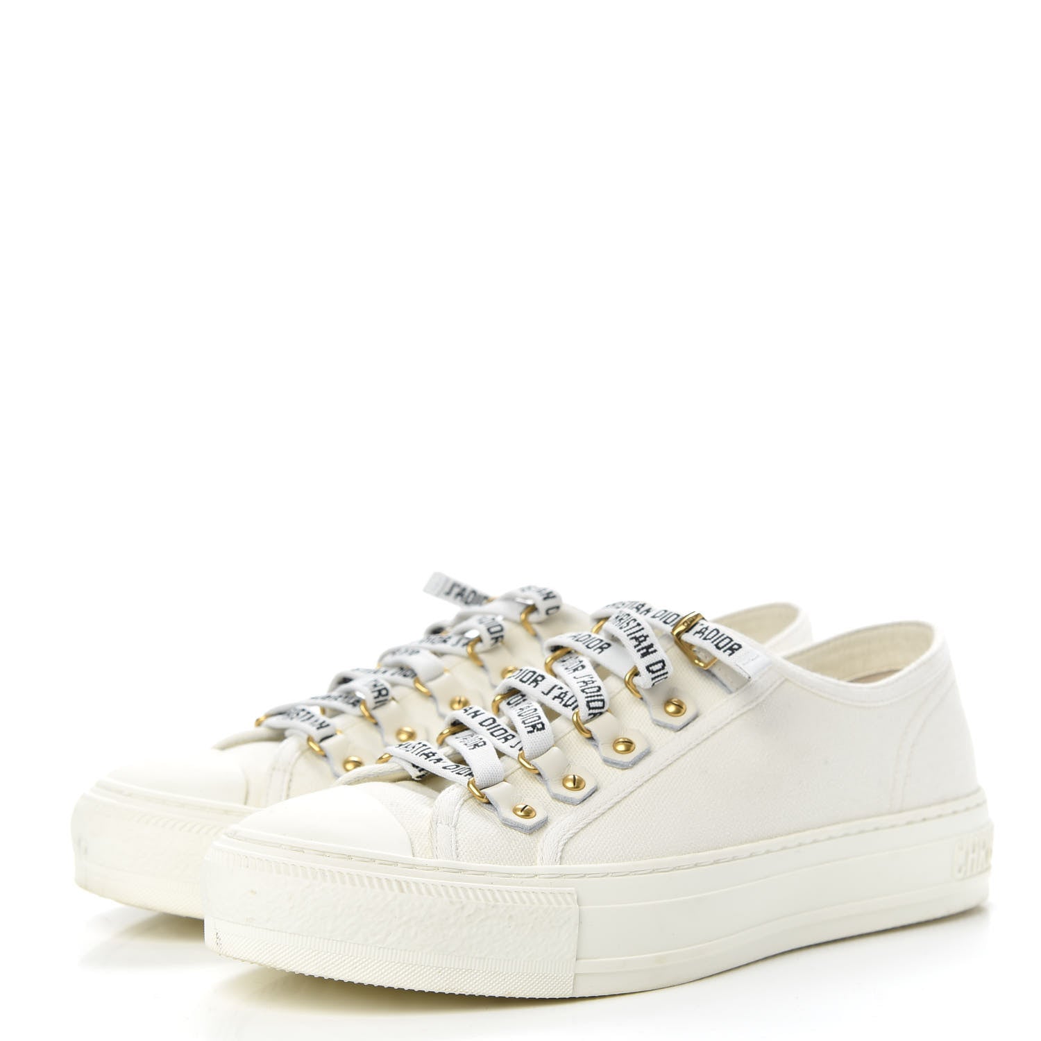 Christian Dior Canvas Walk'n Dior Low Top Sneakers 37.5 White 3 of 11