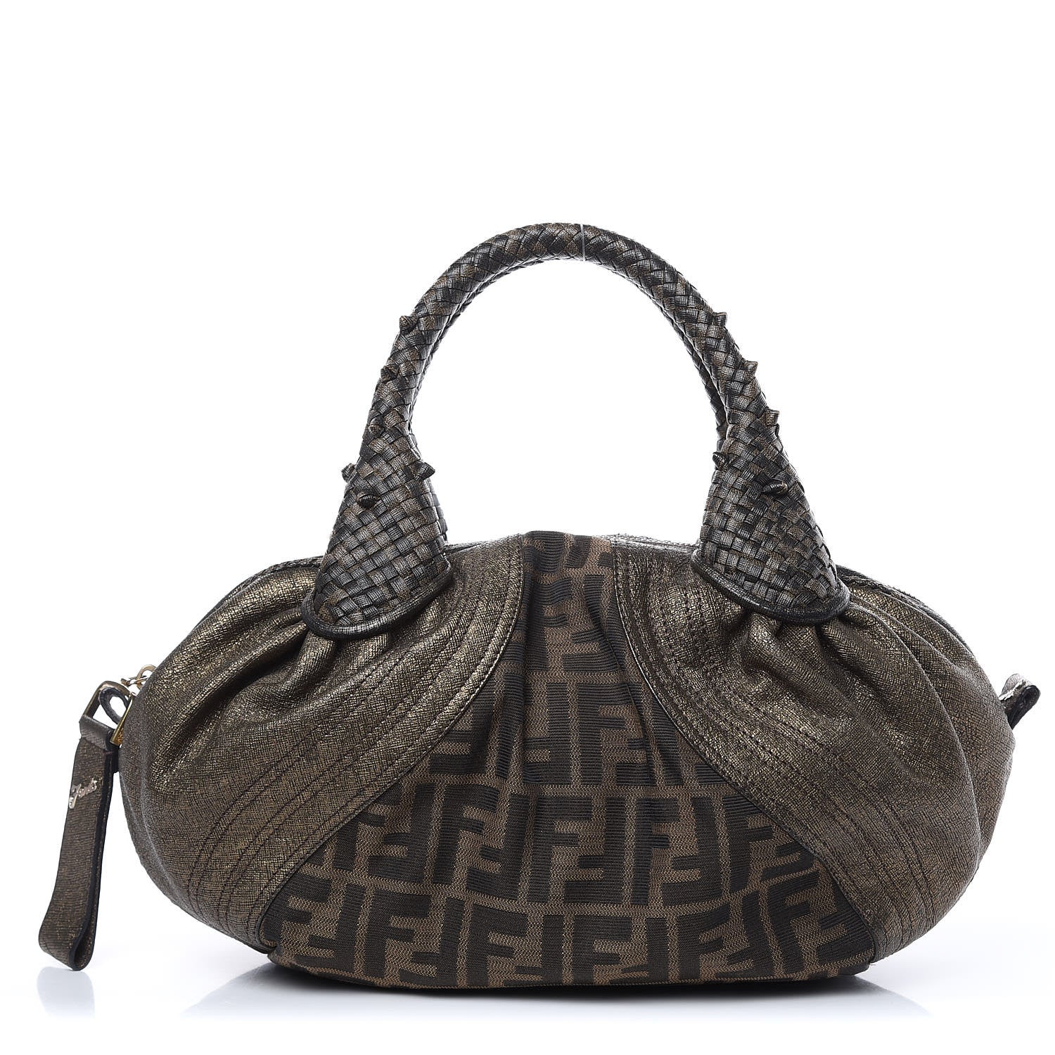 Fendi Zucca Goatskin Spy Bowler Tobacco Bronzo 1 of 10