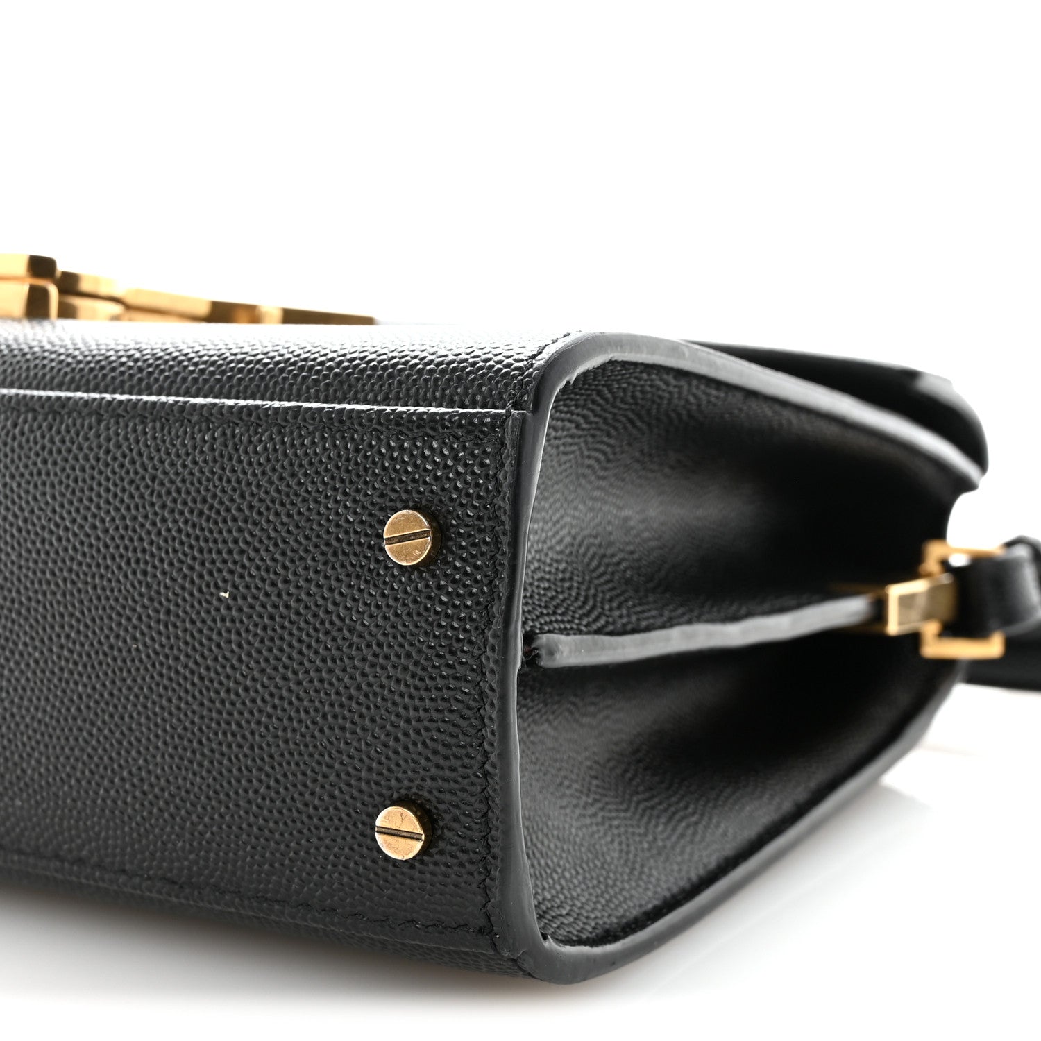 Saint Laurent Grain De Poudre Mini Classic Monogram Cassandra Top Handle Black 9 of 9