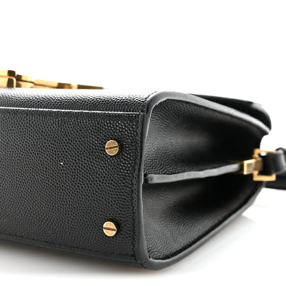 Saint Laurent Grain De Poudre Mini Classic Monogram Cassandra Top Handle Black 9 of 9