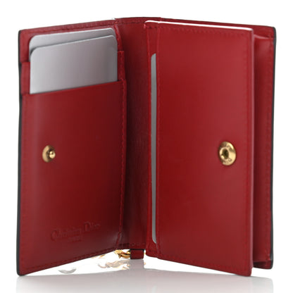 Christian Dior Lambskin Cannage Studded Lady Dior Card Holder Deep Red 5 of 15