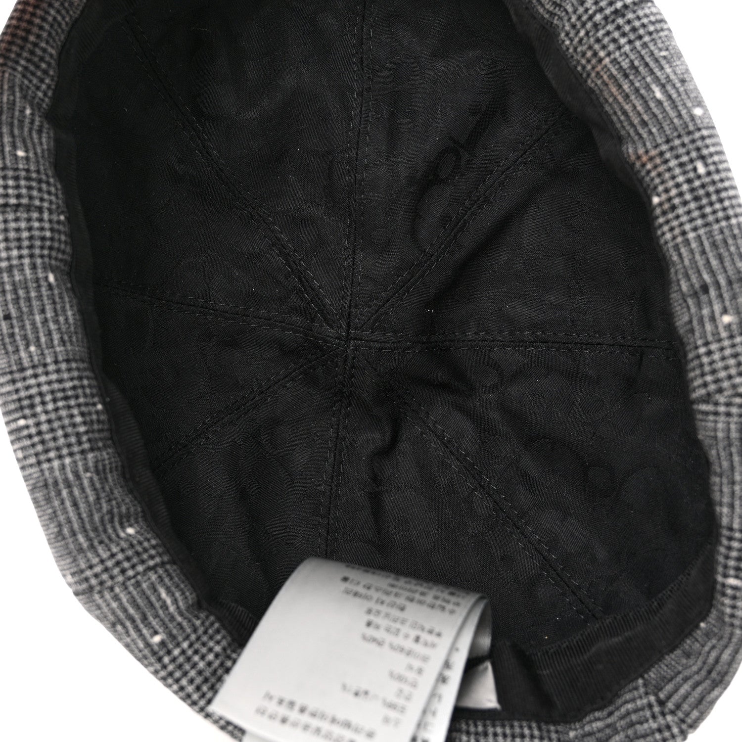 Christian Dior Wool Blend Prince of Whales Cap M Grey 7 of 9