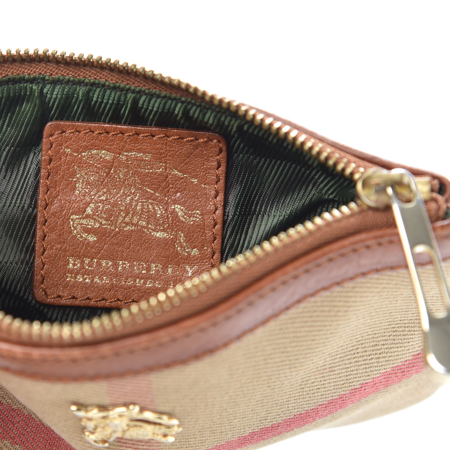 Burberry House Check Zip Wristlet Pouch Brown 6 of 8